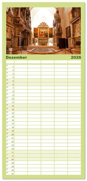 Produktbild: Familienplaner 2026 - Th&uuml;ringen - Weimar mit 5 Spalten (Wandkalender, 21 x 45 cm) CALVENDO