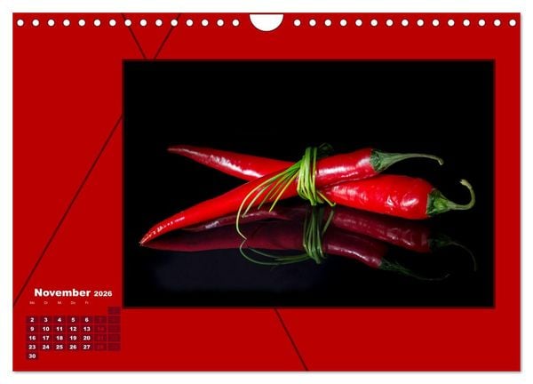Produktbild: Powerfarbe Rot (Wandkalender 2026 DIN A4 quer), CALVENDO Monatskalender