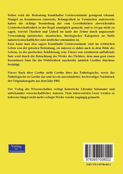 Produktbild: Goethe &uuml;ber das Pathologische