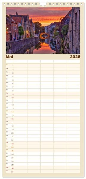 Produktbild: Familienplaner 2026 - Belgien - Grafschaft Flandern mit 5 Spalten (Wandkalender, 21 x 45 cm) CALVENDO
