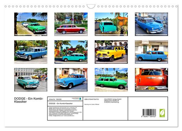 Produktbild: DODGE - Ein Kombi-Klassiker (Wandkalender 2026 DIN A3 quer), CALVENDO Monatskalender