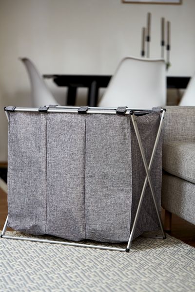 Produktbild: W&auml;schesammler Mod. Trio Grau meliert, W&auml;schekorb, 130 l