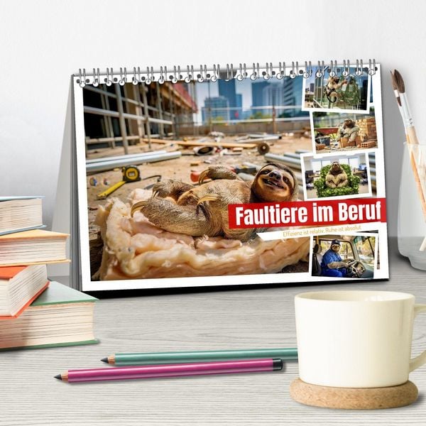 Produktbild: Faultiere im Beruf (Tischkalender 2027 DIN A5 quer), CALVENDO Monatskalender