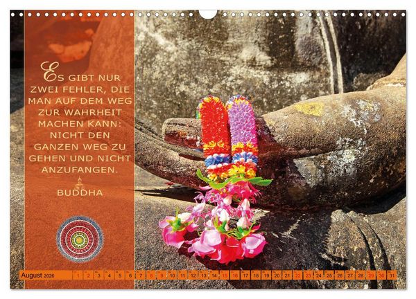 Produktbild: Unterwegs zur Erleuchtung Buddhistische Weisheiten (Wandkalender 2026 DIN A3 quer), CALVENDO Monatskalender