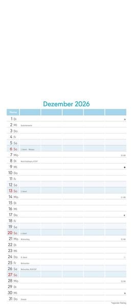 Produktbild: Kreativ-Kalender Familienplaner 2026 - 5 Spalten - 19,5x45 cmFoto, Malen, Basteln - datiert - Kreativkalender - Foto-Kalender - Familienkalender - Wan