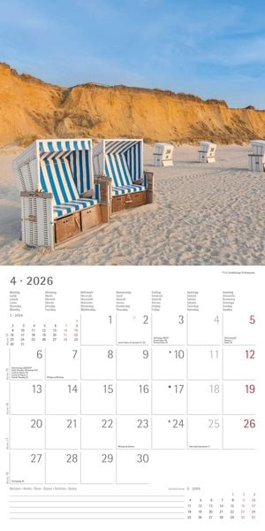 Produktbild: Seeblick 2026 - Broschürenkalender 30x30 cm (30x60 geöffnet) - Kalender mit Platz für Notizen - Sea View - Bildkalender - Wandplaner - Wandkalender