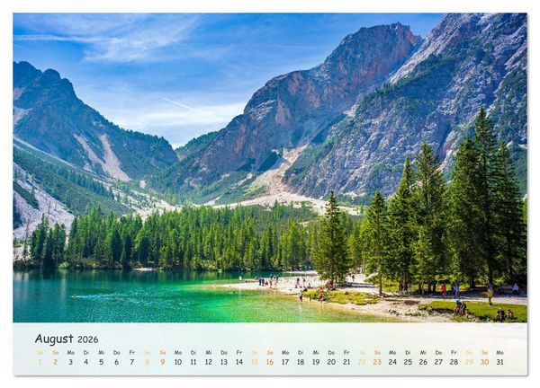 Produktbild: Pragser Wildsee - Traumziel in den Dolomiten (Wandkalender 2026 DIN A4 quer), CALVENDO Monatskalender