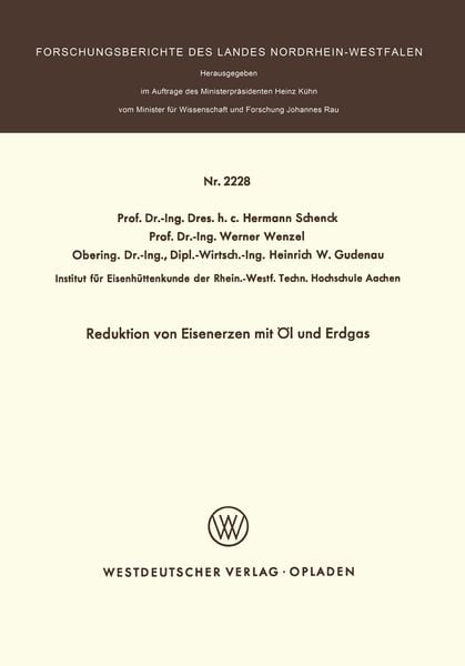 Produktbild: Reduktion von Eisenerzen mit &Ouml;l und Erdgas