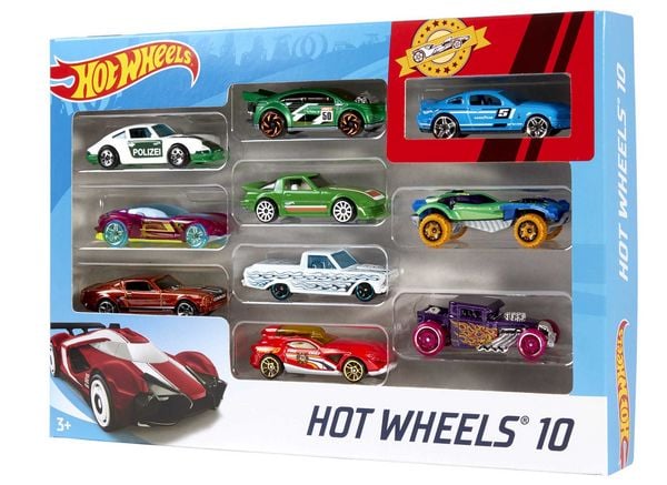 Produktbild: Hot Wheels Set mit 10Fahrzeugen im Ma&szlig;stab 1:64 f&uuml;r Sammler und Kinder