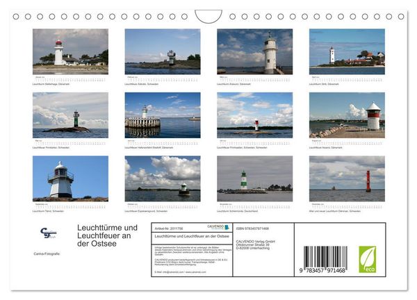 Produktbild: Leuchtt&uuml;rme und Leuchtfeuer an der Ostsee (Wandkalender 2026 DIN A4 quer), CALVENDO Monatskalender