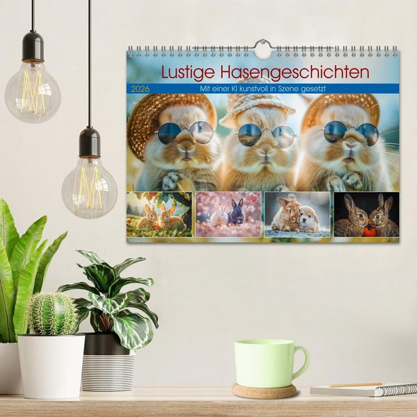 Produktbild: Lustige Hasengeschichten (Wandkalender 2026 DIN A4 quer), CALVENDO Monatskalender