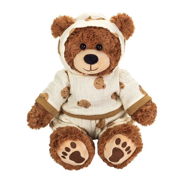 Teddy Hermann 939818 - Schlafanzugbär Leonie, 30 cm, Teddybär mit Schlafanzug
