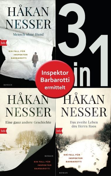 Produktbild: Die Gunnar Barbarotti-Reihe Band 1 bis 3 (3in1-Bundle): Mensch ohne Hund/Eine ganz andere Geschichte/Das zweite Leben des Herrn Roos