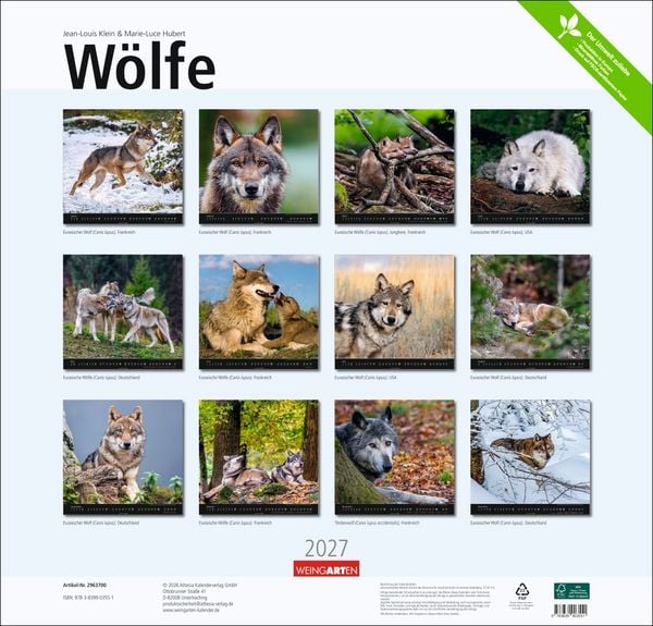 Produktbild: W&ouml;lfe Kalender 2027