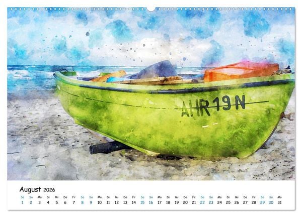 Produktbild: Aquarell Illustrationen vom Dar&szlig; (hochwertiger Premium Wandkalender 2026 DIN A2 quer), Kunstdruck in Hochglanz