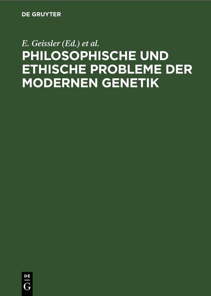 Produktbild: Philosophische und ethische Probleme der modernen Genetik