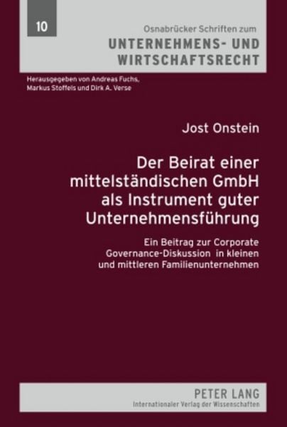 Produktbild: Der Beirat einer mittelst&auml;ndischen GmbH als Instrument guter Unternehmensf&uuml;hrung