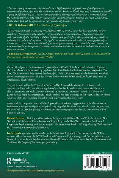 Produktbild: Further Developments in Interpersonal Psychoanalysis, 1980s-2010s
