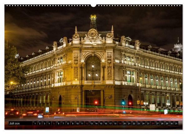 Produktbild: Madrid bei Nacht (hochwertiger Premium Wandkalender 2026 DIN A2 quer), Kunstdruck in Hochglanz