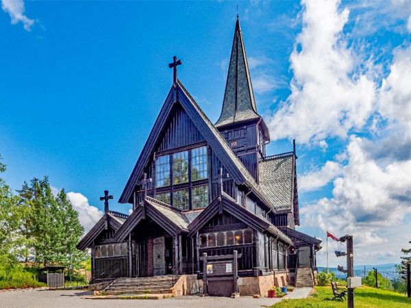 CALVENDO Puzzle Die Holmenkollen-Kapelle | 1000 Teile Lege-Größe 64x48cm Foto-Puzzle für glückliche Stunden