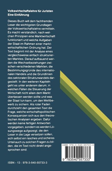Produktbild: Volkswirtschaftslehre f&uuml;r Juristen