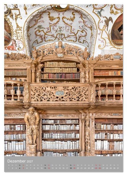 Produktbild: Waldsassen Stiftsbibliothek (Wandkalender 2027 DIN A3 hoch), CALVENDO Monatskalender