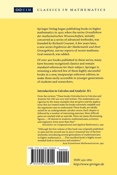 Produktbild: Introduction to Calculus and Analysis II/1