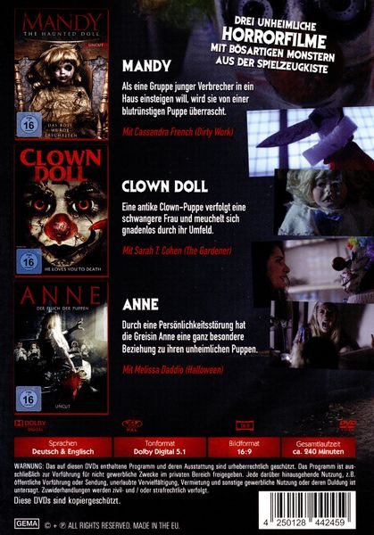 Produktbild: Killer Dolls - Teuflisches Spielzeug [3 DVDs]