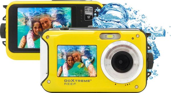 Produktbild: GoXtreme Reef Yellow Digitalkamera 24 Megapixel  Gelb  Full HD Video, Wasserdicht bis 3 m, Unterwasserkamera, Sto&szlig;fest, mit eingebautem Blitz