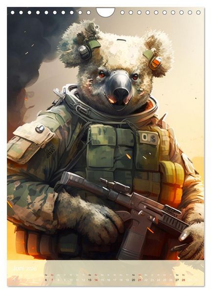 Produktbild: Tierische Krieger. Pelzige Soldaten im aktiven Dienst des Milit&auml;rs (Wandkalender 2026 DIN A4 hoch), CALVENDO Monatskalender