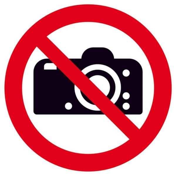 Produktbild: Verbotsschild Fotografieren verboten Folie selbstklebend (&Oslash;) 100mm ISO 7010 1St.