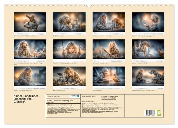 Produktbild: Kinder. Landkinder - Lebendig. Frei. Gl&uuml;cklich. (Wandkalender 2027 DIN A2 quer), CALVENDO Monatskalender