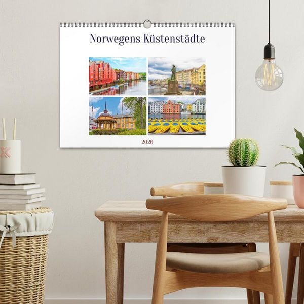 Produktbild: Norwegens K&uuml;stenst&auml;dte (Wandkalender 2026 DIN A3 quer), CALVENDO Monatskalender