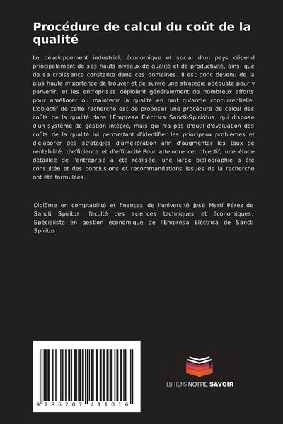 Produktbild: Proc&eacute;dure de calcul du co&ucirc;t de la qualit&eacute;