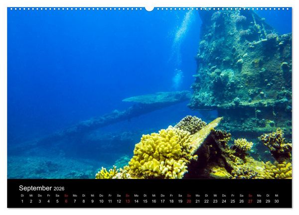 Produktbild: Abu Nuhas - Wracks im Roten Meer (hochwertiger Premium Wandkalender 2026 DIN A2 quer), Kunstdruck in Hochglanz