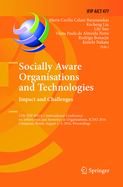 Produktbild: Socially Aware Organisations and Technologies. Impact and Challenges