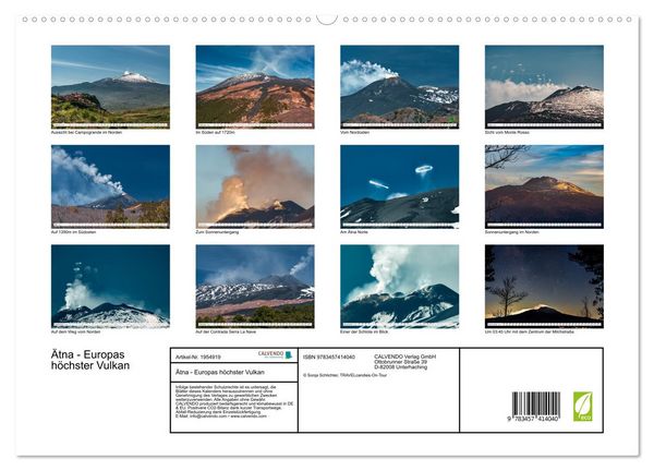 Produktbild: &Auml;tna - Europas h&ouml;chster Vulkan (hochwertiger Premium Wandkalender 2026 DIN A2 quer), Kunstdruck in Hochglanz