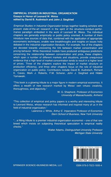 Produktbild: Empirical Studies in Industrial Organization