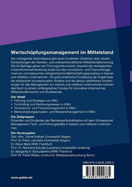 Produktbild: Wertsch&ouml;pfungsmanagement im Mittelstand
