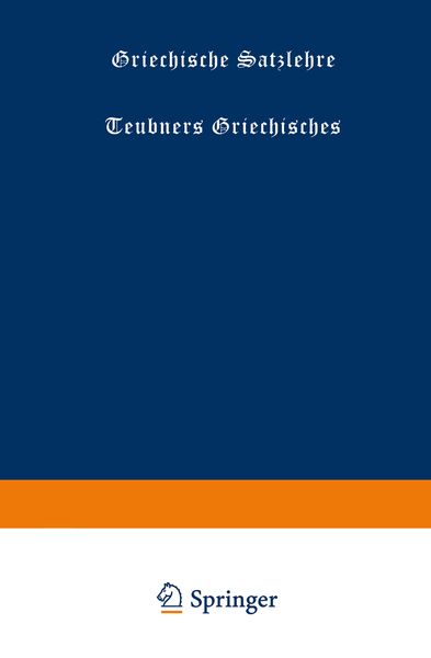 Produktbild: Griechische Satzlehre