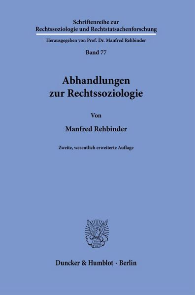 Produktbild: Abhandlungen zur Rechtssoziologie