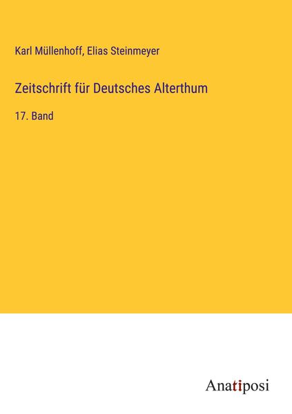 Produktbild: Zeitschrift f&uuml;r Deutsches Alterthum