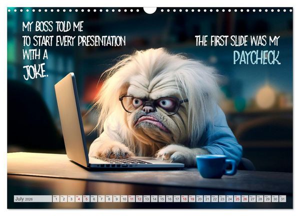 Produktbild: Crazy dogs COOL SAYINGS (Wall Calendar 2026 DIN A3 landscape), CALVENDO 12 Month Wall Calendar