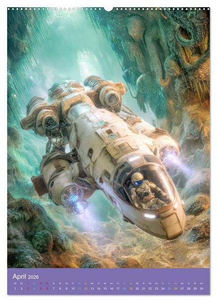 Produktbild: Fantasievoller Science-Fiction - Fantastische Welten (hochwertiger Premium Wandkalender 2026 DIN A2 hoch), Kunstdruck in Hochglanz