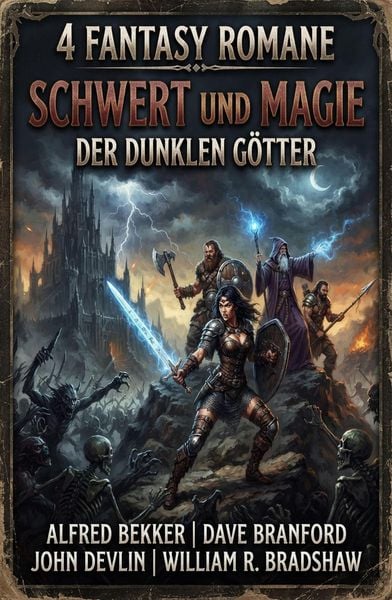 Produktbild: 4 Fantasy Romane: Schwert und Magie der dunklen G&ouml;tter