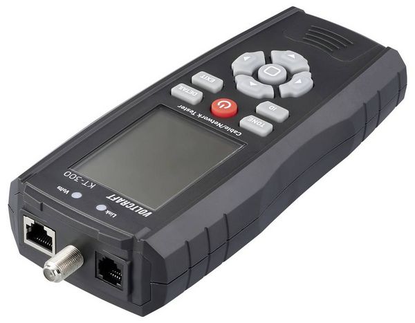 Produktbild: VOLTCRAFT KT-300 LAN Kabel Tester Speed Erkennung, PoE Diagnose, Port Lokalisierung, L&auml;ngenmessung, Mapping