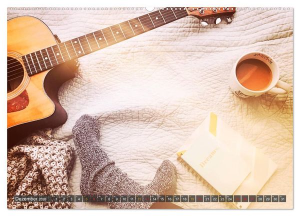 Produktbild: Gitarre - Freiheit Tr&auml;ume (hochwertiger Premium Wandkalender 2026 DIN A2 quer), Kunstdruck in Hochglanz