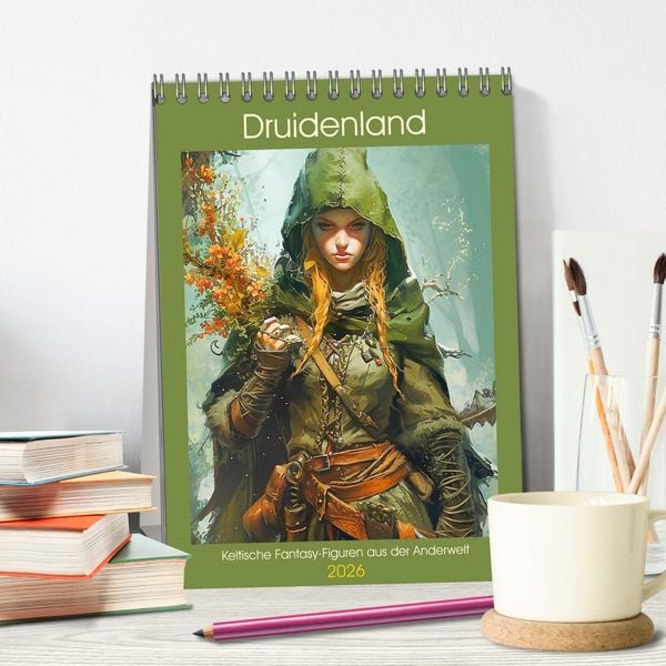 Produktbild: Druidenland. Keltische Fantasy-Figuren aus der Anderwelt (Tischkalender 2026 DIN A5 hoch), CALVENDO Monatskalender