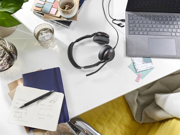 Produktbild: Jabra Evolve2 50 On Ear Headset kabelgebunden, Bluetooth&reg; Stereo Schwarz Mikrofon-Rauschunterdr&uuml;ckung, Noise Cancelling Headset