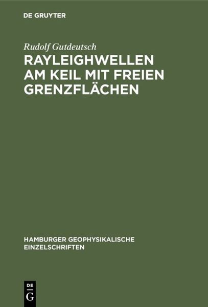 Produktbild: Rayleighwellen am Keil mit freien Grenzfl&auml;chen